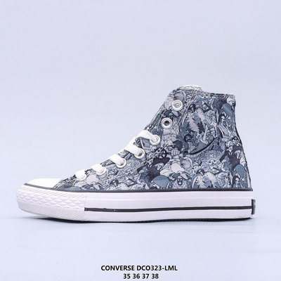 匡威/Converse All Star 100周年限定款 海賊王動漫色彩 女士高幫帆布鞋 時尚板鞋 運動休閒鞋 平底鞋