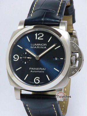 台北腕錶 Panerai 沛納海 Luminor PAM01313 44mm 藍色 三明治面盤 187639