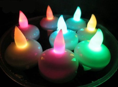 浮水蠟燭 發光臘燭廠家電子蠟燭 浮水LED蠟燭燈 新款創意水感應  婚慶酒吧KTV用品