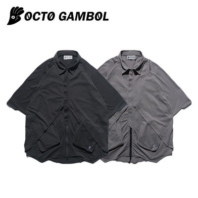 [NMR] OCTO GAMBOL 24 S/S Radial Suspension Shirt 特殊剪裁立體口袋拉鍊襯衫