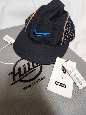 Supreme x Nike Boucle Running Hat cap Black 聯名 五分割帽