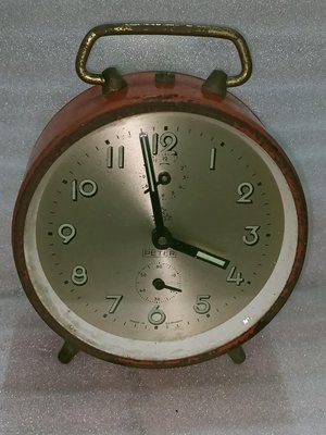 【仙女小賣所】早期德國製PETER（三顆星）鐵皮殼發條鬧鐘