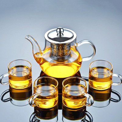 茶杯玻璃一套家庭小套裝茶具套裝家用客廳待客透明功夫泡茶壺簡約