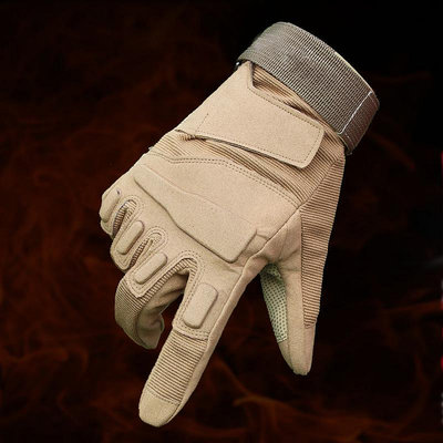 手套批發黑鷹戰術手套冬季加絨全指戶外超纖材料騎行摩托車手套