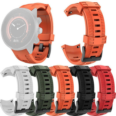 全館免運 於頌拓Suunto 9鬆拓運動款硅膠手錶帶 Suunto9 Baro輪胎硅膠錶帶 足球紋錶帶 24mm 可開發