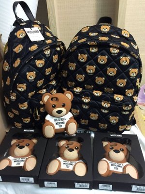 Moschino Bear-print quilted backpack 小熊後背包 黑