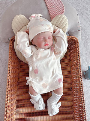 新生嬰兒四季產房衣服寶寶純棉長袖半背衣初生上衣和尚服春秋內衣