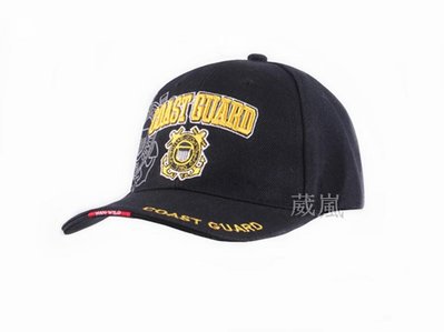 [01] 美國 海岸巡防隊 棒球帽 黑(生存遊戲 cosplay 軍帽 頭盔 偽裝帽 闊葉帽 登山 牛仔帽 防曬 旅遊