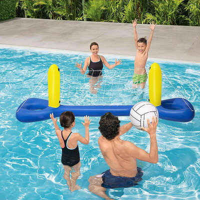 水上遊戲拍拍球兒童排球網籃球架足球框手球門戲水遊戲盤充氣玩具