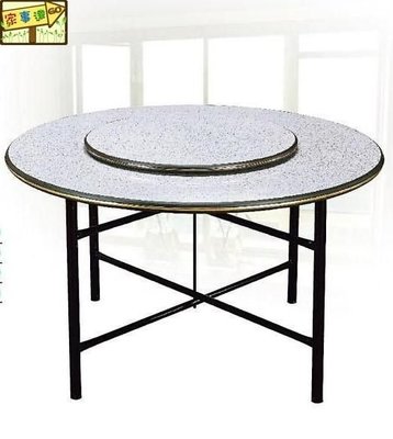 [ 家事達 ]DF- B289-1 木心板鐵腳圓餐桌-白石-4尺圓 特價 限送中部