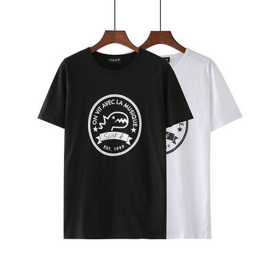 新店促銷 新款 圓圈字母 紀念款agnes b.純棉 短袖 T恤 男裝