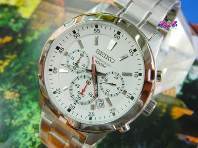 SEIKO 精工 SKS601P1 超霸三眼計時 銀白面盤 百米防水 高質感男仕石英腕錶