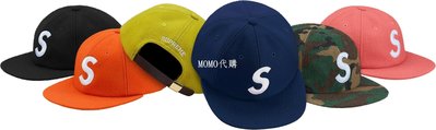 潮牌2017AW Supreme Wool S Logo 6-panel 帽子 現貨