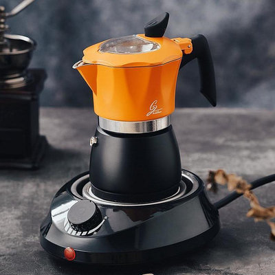 光一潮趣撞色摩卡壺煮咖啡意式咖啡壺套裝家用電熱爐含過濾紙