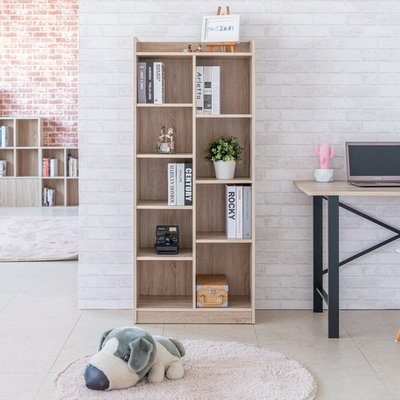 [ 家事達 ]FR-多功能九格櫃-淺橡木色&amp;DIY組合傢俱  特價 書櫃 收納櫃