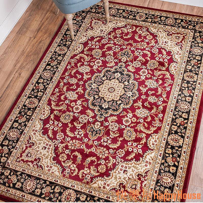 衛士五金2*3米超大 中式地毯 紅色 波斯圖案地毯 地墊 高端水晶絨 美式複古茶几地墊