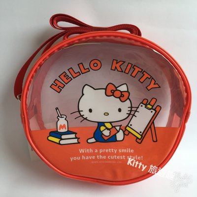 [Kitty 旅遊趣] Hello Kitty 透明小圓包 凱蒂貓 透明側背包 斜背包 圓形包