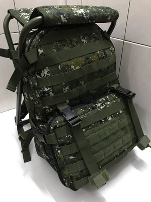 A級軍警小舖 鷹式-國軍數位迷彩板凳背包-椅子背包-(大量團購另有優惠) 100%台灣製造 行軍登山露營