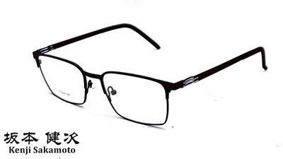 【本閣】坂本健次 9879 德國薄鋼無螺絲造型光學眼鏡方框 消光黑超輕彈性 來自Lindberg ic mykita設計