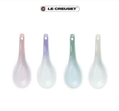 Le Creuset 瓷器淡雅恬靜系列中式湯匙 蛋白霜/貝殼粉/淡粉紫/湖水綠 特價280元