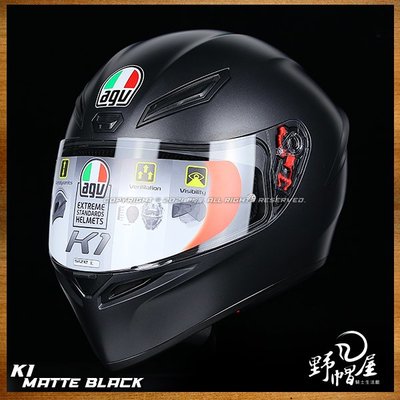 《野帽屋》義大利 AGV K-1 全罩 安全帽 亞洲版 日規 K1 2017新款。素霧黑