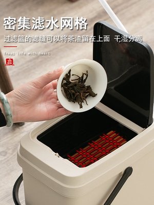 榜盛茶桶茶渣桶塑料廢水桶家用功夫茶具配件排水桶茶臺茶葉垃圾桶