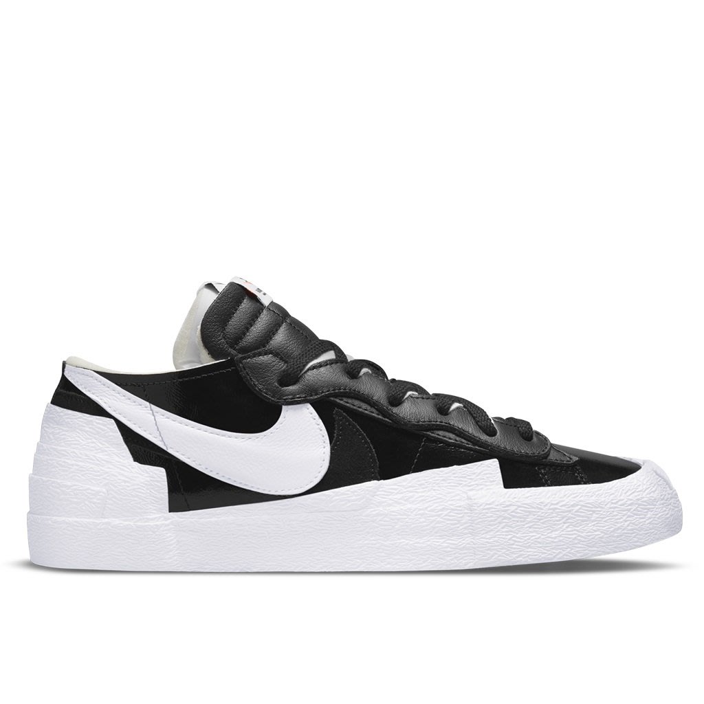 A-KAY0】NIKE X SACAI BLAZER LOW BLACK PATENT 黑白【DM6443-001