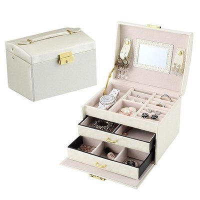 【CASE GRACE】公主珠寶首飾收納箱 飾品收納首飾盒 大容量 多功能三層飾品收納盒 (UTO-BX06P)