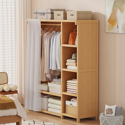 衣櫃臥室家用簡易布衣櫃結實耐用出租房鋼管加粗加固實木布藝衣櫥