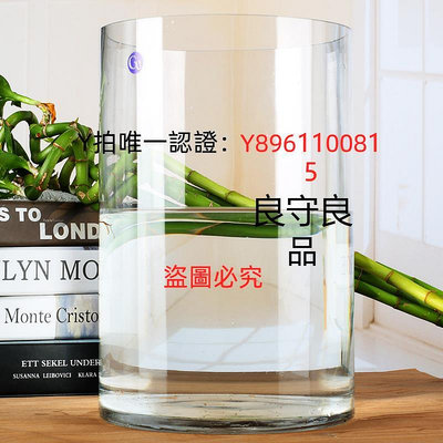 花瓶 特大號圓形落地花瓶玻璃透明百合富貴竹花瓶家用水培客廳插花擺件