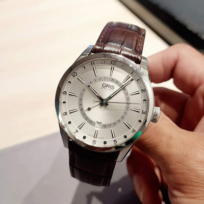 一元起標 無底價競標 ORIS 豪利時 月亮週期 指針式 白色面盤 自動上鍊機械錶 42mm 2023年保卡 台南二手錶 個人藏錶