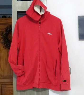 [Ｃ.M.平價精品館]XL現貨/FILA男仕品牌紅色棉質拉鏈外套