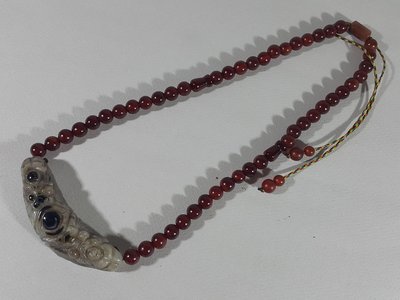 [銀九藝] 早期雕刻 西藏 三眼天珠 天眼珠 項鍊 頸項 (22)