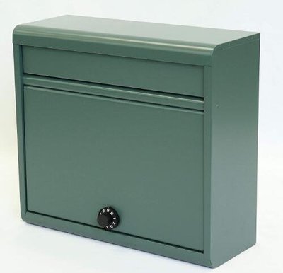 15545c 日本製 大容量 綠色 304不鏽鋼 密碼鎖 別墅牆壁上壁掛式信箱郵筒郵箱信件意見箱收納箱擺件禮品
