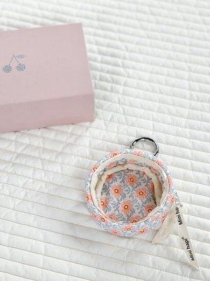 Mini hapi創意小包包ins高級感迷你小圓包碎花邊透明內膽收納包大優惠