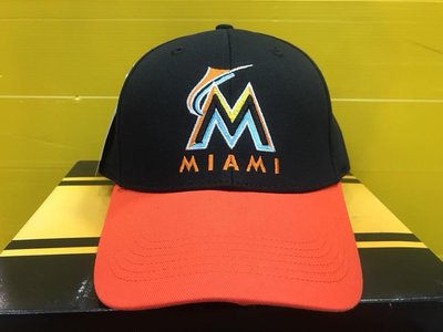 MLB美國大聯盟 球隊帽 球迷帽 老帽 鴨舌帽 可調式 馬林魚隊 黑橘 5732024-900 全新