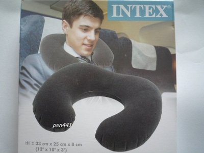 玩樂生活 美國品牌 INTEX68675 旅行植絨充氣護頸枕頭 長途坐車 坐飛機 旅行最好用