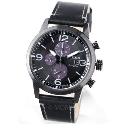 現貨 可自取 CITIZEN CA0617-29E 星辰錶 43mm 光動能 三眼計時 黑面盤 黑皮錶帶 男錶女錶