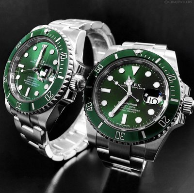 Rolex 勞力士 SUBMARINER 116610LV 綠水鬼男用機械腕錶