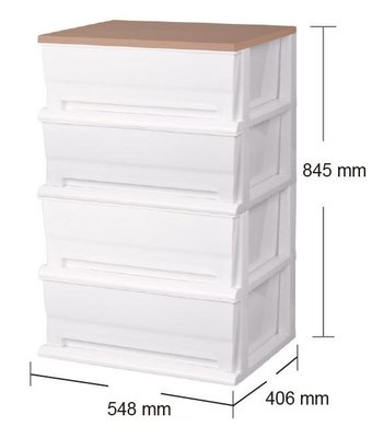 大詠 HOUSE 時光白色四層櫃 木天板 收納櫃 DWKD053-W
