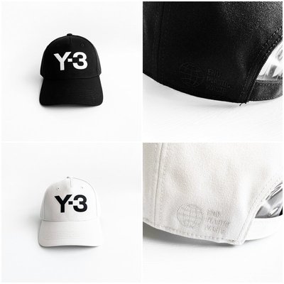 美國百分百【全新真品】Y-3 山本耀司 Yamamoto 帽子 休閒 配件 潮牌 LOGO 棒球帽 黑色/米白 CK39