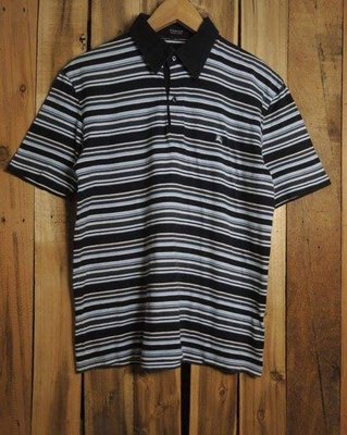 Burberry 戰馬 黑色 條紋 短袖POLO衫 日本製