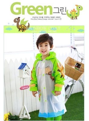 LE201504雨衣 Lemonkid韓國充氣帽簷兒童雨衣卡通帶書包位環保男女童雨衣雨披