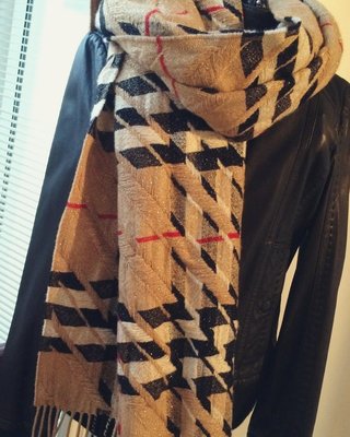Burberry (限量版) 金蔥 編織 Cashmere 羊絨 (與口袋圍巾尺寸相仿) 撞不了的流蘇圍巾披肩