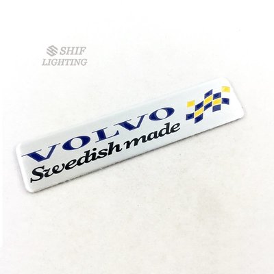 1 x 鋁合金 VOLVO Swedish Made 標誌 汽車 側標 尾標 徽標 車標 貼紙 適用於VOLVO-飛馬汽車