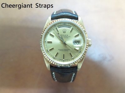 勞力士圓弧型錶耳鱷魚錶帶巧將手工錶帶 Rolex RO18238 curved lug end croco strap