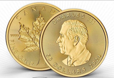 2024年 加拿大 楓葉金幣 查理斯國王頭像4099