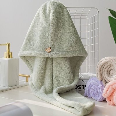 干發帽新款單雙層超強吸水速干浴帽包頭巾干發巾洗頭擦頭加厚毛巾