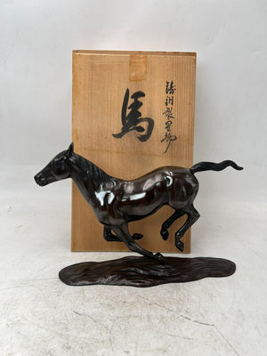 【二手】 日本銅器 置物擺件 馬 重2.75斤（不含木箱） 實物攝4347 古玩雜項【好運來】