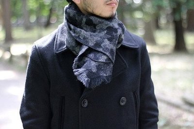 MONITALY YUKETEN Camo Patch 灰黑迷彩 羊毛圍巾 口袋 流蘇 日本設計 美國製造 全新正品現貨